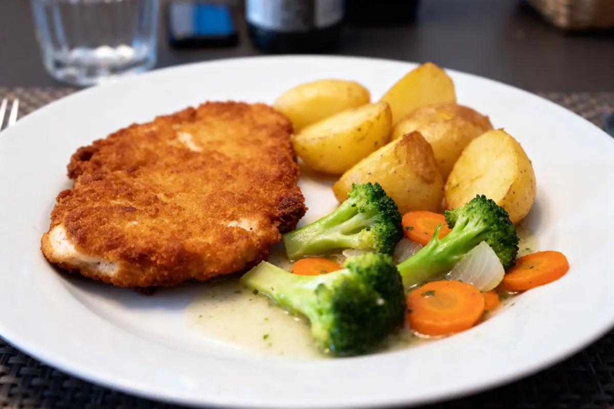 pexels-michal-pech-213601-757318 (1) Escalope panée avec pommes de terre et légumes, accompagnement pour cordon bleu idéal