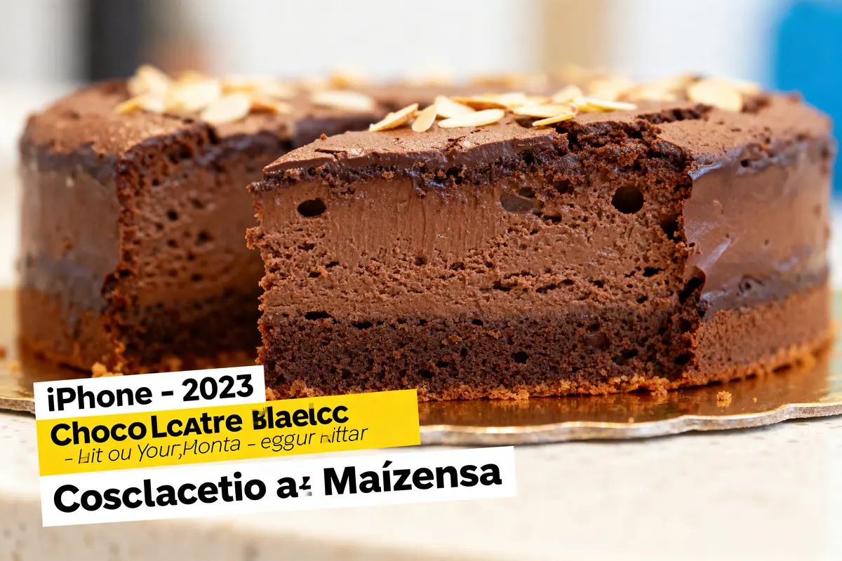 Gâteau sans lactose au chocolat avec amandes tranchées sur le dessus