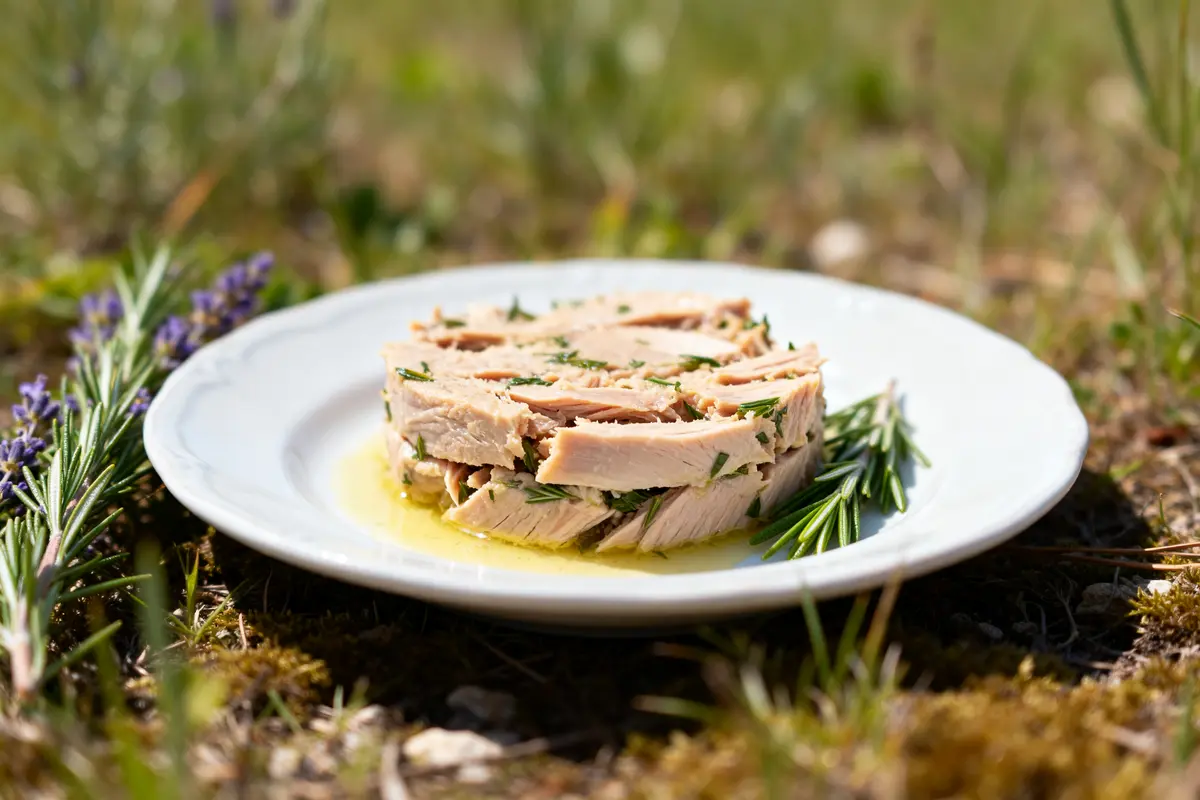 pexels-michal-pech-213601-757318 (1) Assiette de thonine mariné aux herbes, mise en valeur par la recette de thonine provençale